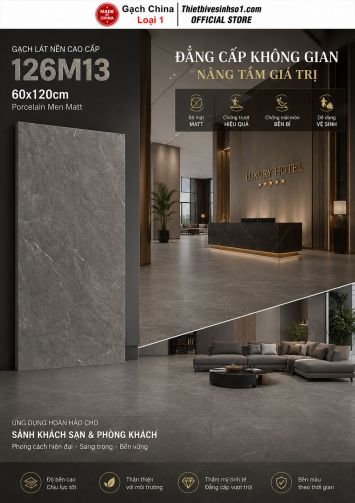 Gạch 60x120 Trung Quốc 126M13 Vân Ghi