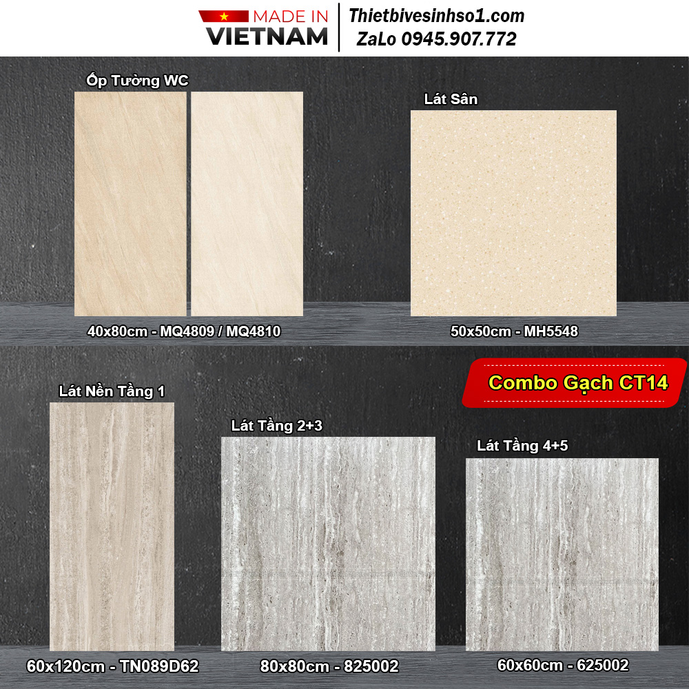 Combo Trọn Bộ Gạch Ốp Lát Sọc Dưa CT14 Combo Trọn Bộ Gạch Ốp Lát Sọc Dưa CT14
