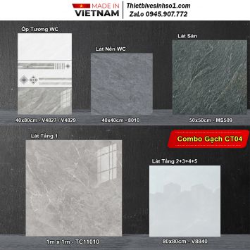 Combo Trọn Bộ Gạch Ốp Lát Ghi Xám CT04
