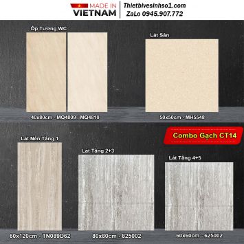 Combo Trọn Bộ Gạch Ốp Lát Sọc Dưa CT14