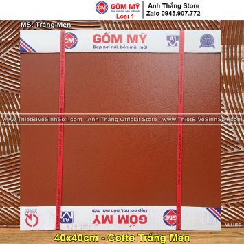 Gạch Lát Sân Cotto Gốm Mỹ 40x40 Men Đỏ