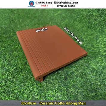Gạch Bậc Thềm Cầu Thang Hạ Long 30x40 Đỏ Đậm