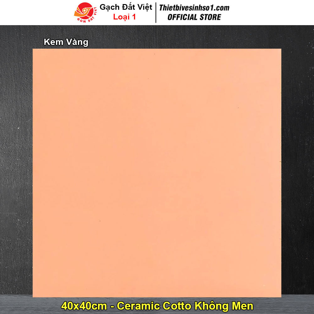 Gạch Lát Sân Cotto Đất Việt 40x40 Kem Vàng