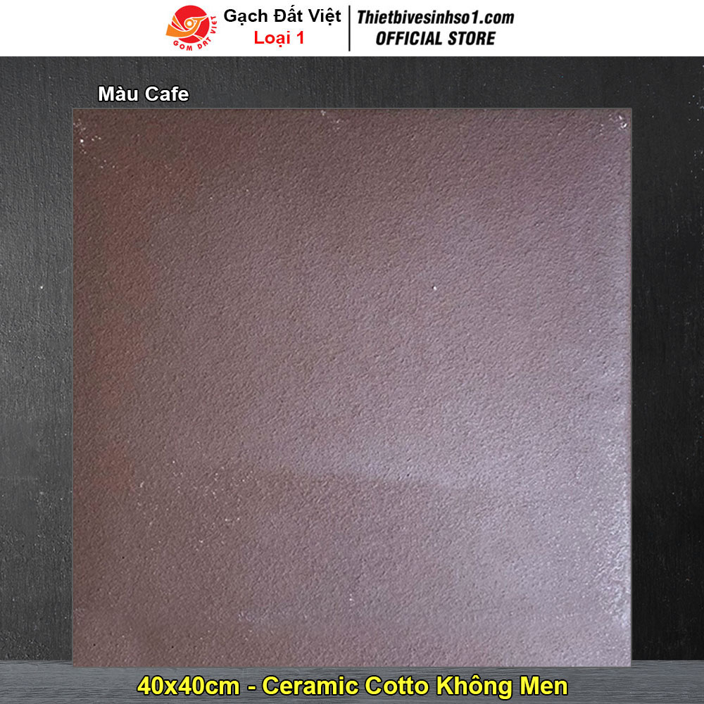 Gạch Lát Sân Cotto Đất Việt 40x40 Màu Cafe