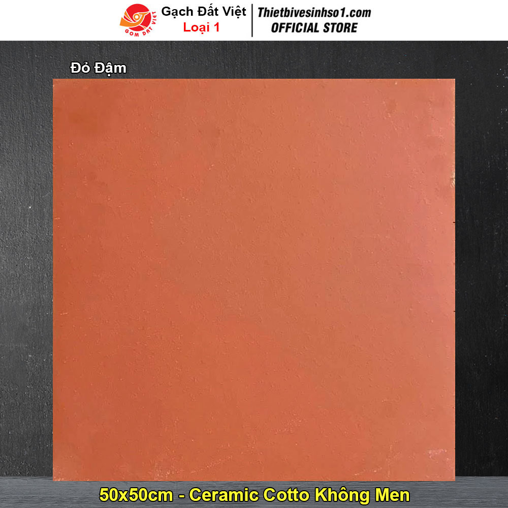 Gạch Lát Sân Cotto Đất Việt 50x50 Đỏ Đậm