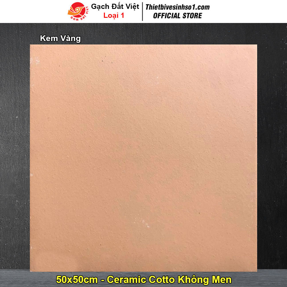 Gạch Lát Sân Cotto Đất Việt 50x50 Kem Vàng