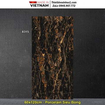 Gạch 60x120 Prime 8315 Đen Vân Nâu