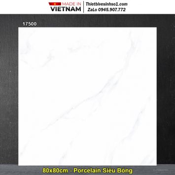 Gạch 80x80 Prime 17500 Trắng Vân Khói