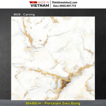 Gạch 80x80 Prime 8628 Trắng Vân Vàng