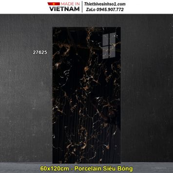 Gạch 60x120 Prime 27625 Đen Vân Vàng