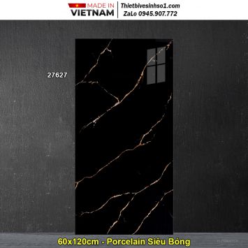 Gạch 60x120 Prime 27627 Đen Vân Vàng