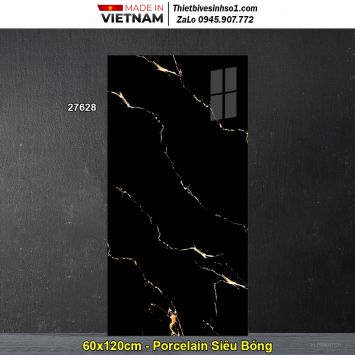 Gạch 60x120 Prime 27628 Đen Vân Vàng