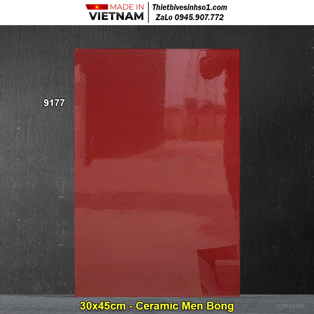 Gạch 30x45 Prime 9177 Đỏ Trơn