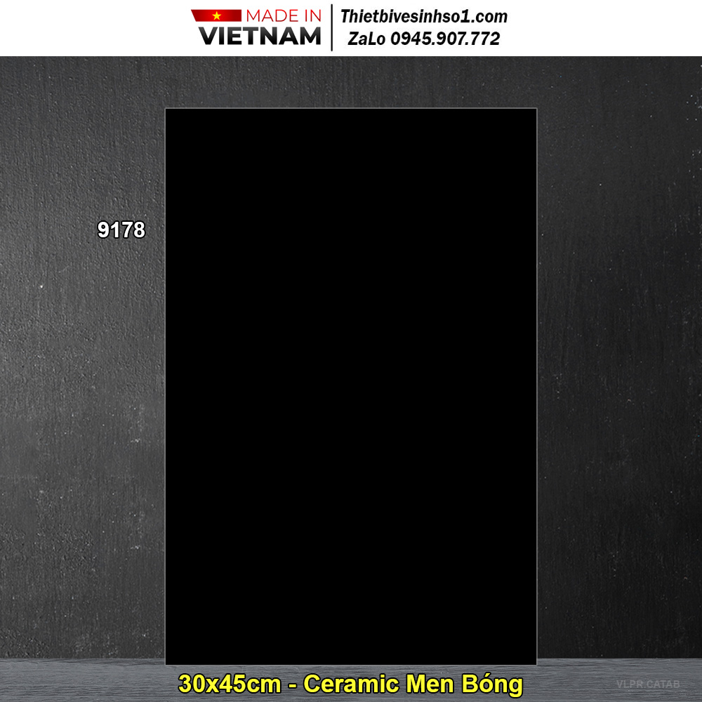 Gạch 30x45 Prime 9178 Đen Trơn