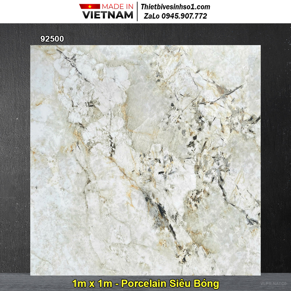 Gạch 1m x 1m Prime 92500 Trắng Vân Đá