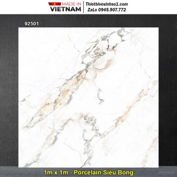 Gạch 1m x 1m Prime 92501 Vân Đá Trắng