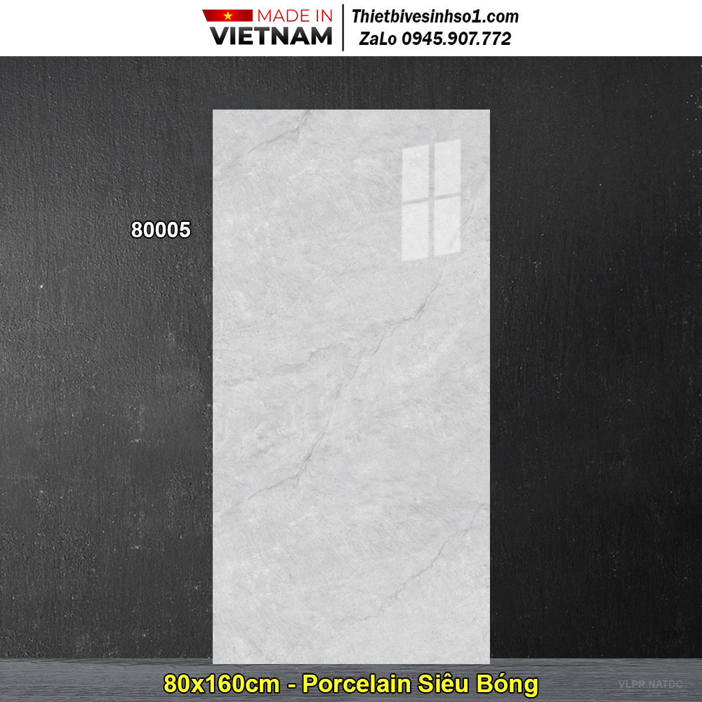 Gạch 80x160 Prime 80005 Vân Xám Nhạt