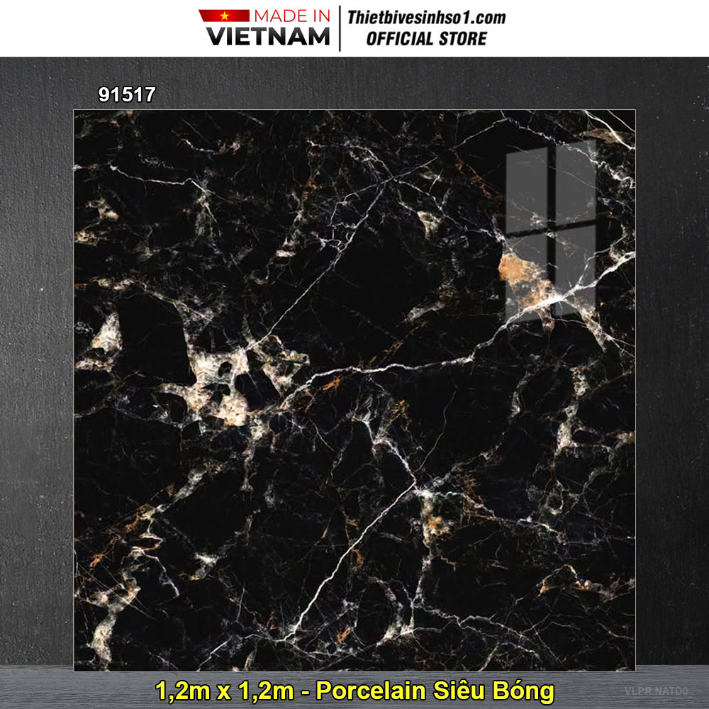 Gạch 1,2m x 1,2m Prime 91517 Vân Đá Đen