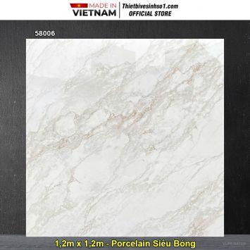 Gạch 1,2m x 1,2m Prime 58006 Trắng Vân Đá