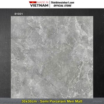 Gạch 30x30 Prime 81001 Vân Ghi Xám