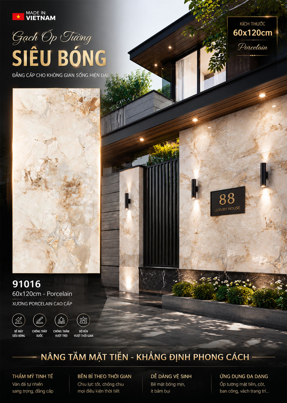 Gạch 60x120 Prime 91016 Kem Vân Đá Gạch 60x120 Prime 91016 Kem Vân Đá