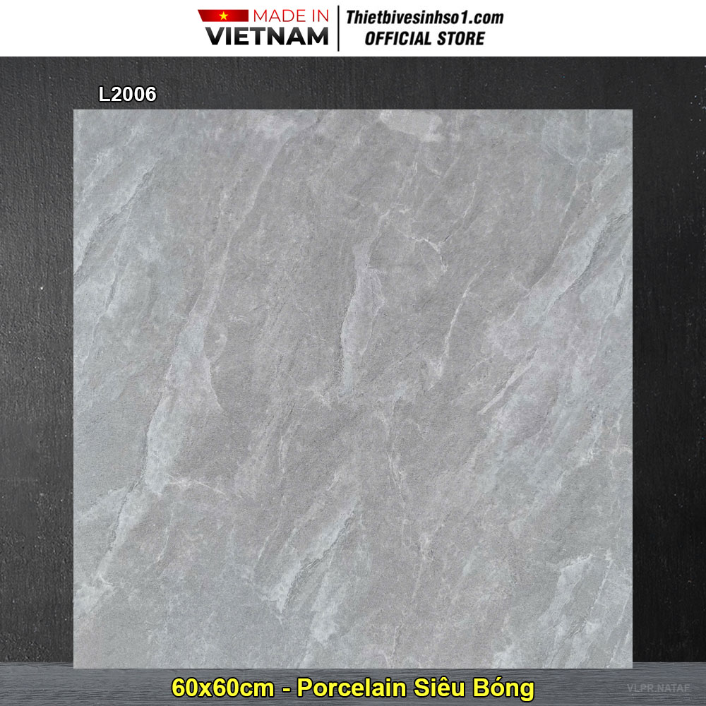 Gạch 60x60 Prime L2006 Vân Ghi Xám