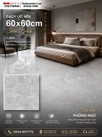 Gạch 60x60 Prime L2004 Vân Xám
