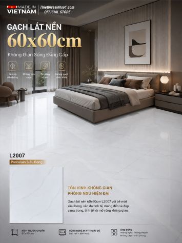 Gạch 60x60 Prime L2007 Trắng Khói