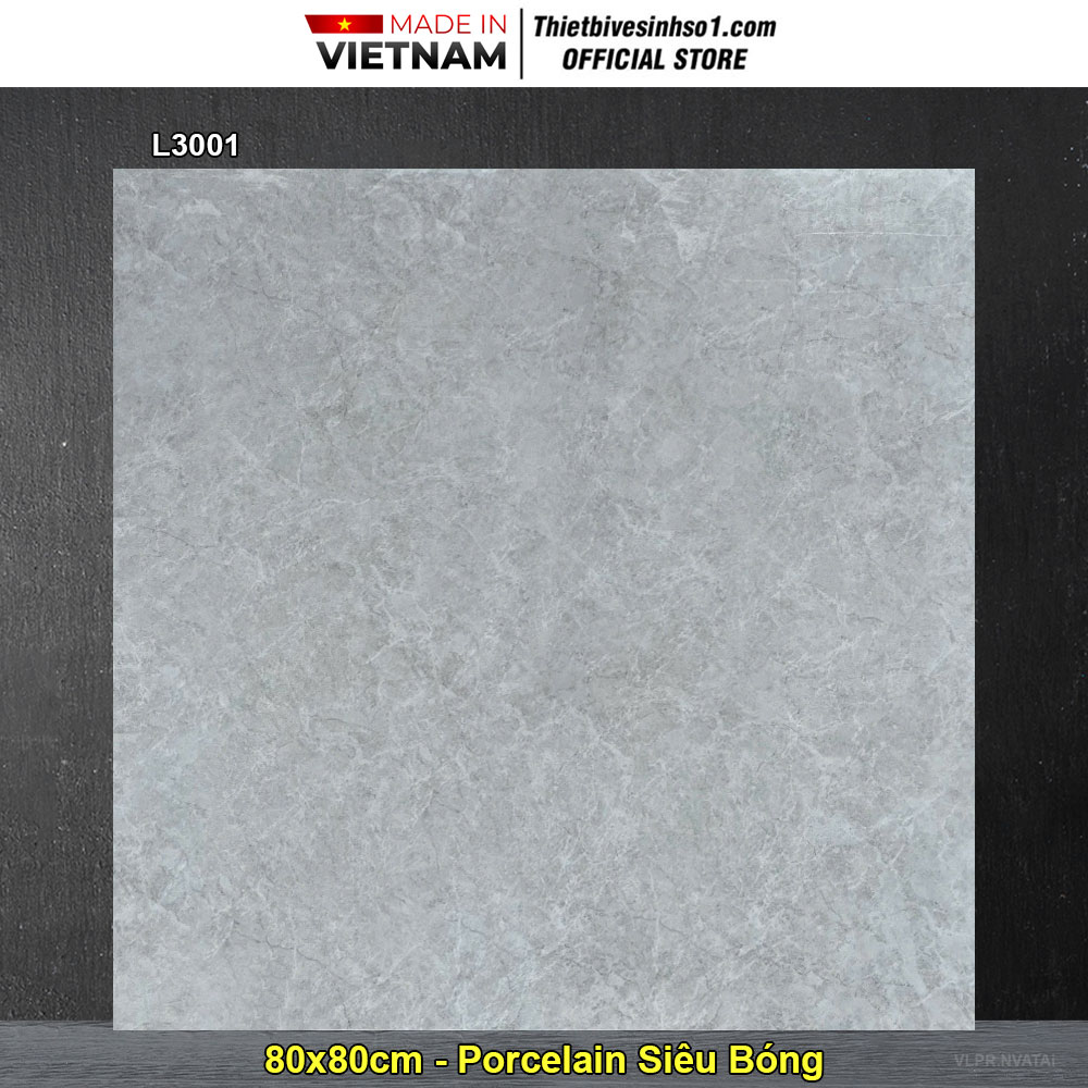 Gạch 80x80 Prime L3001 Vân Xám