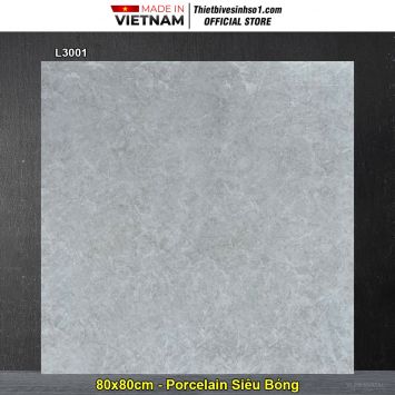 Gạch 80x80 Prime L3001 Vân Xám