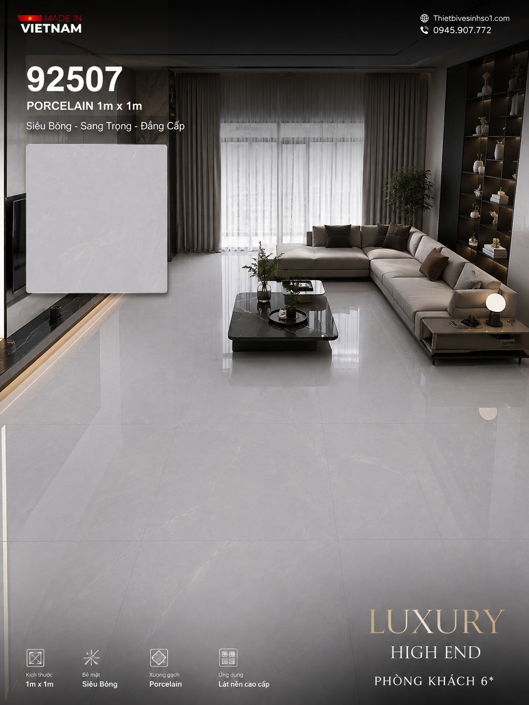 Gạch 1m x 1m Prime 92507 Gạch 1m x 1m Prime 92507