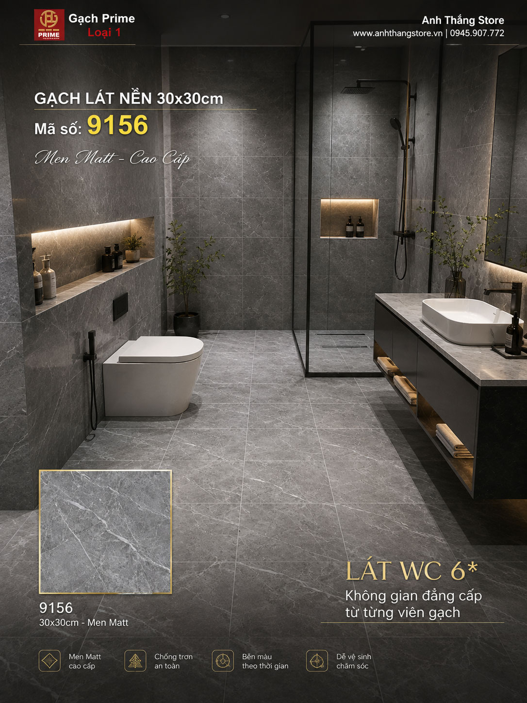 Gạch 30x30 Prime 9156 Gạch 30x30 Prime 9156