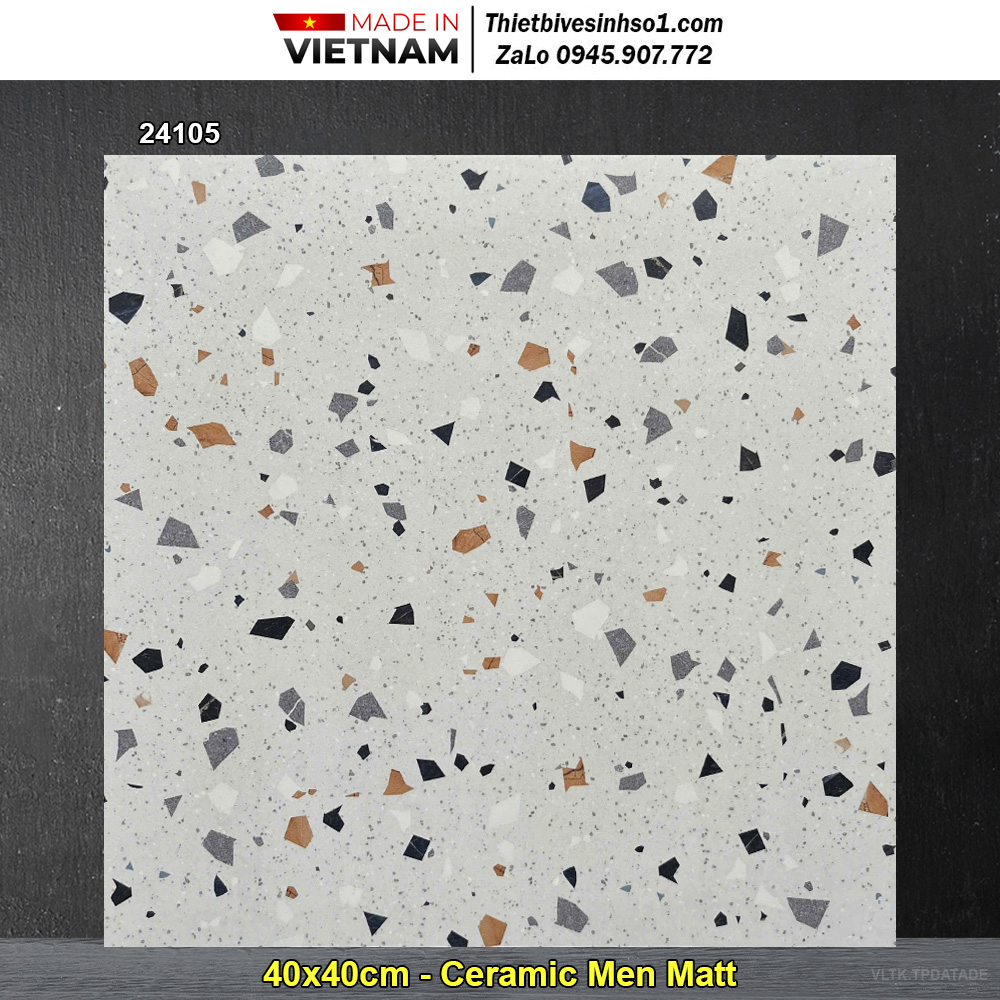 Gạch 40x40 Takao 24105 Terrazzo Hạt Đá