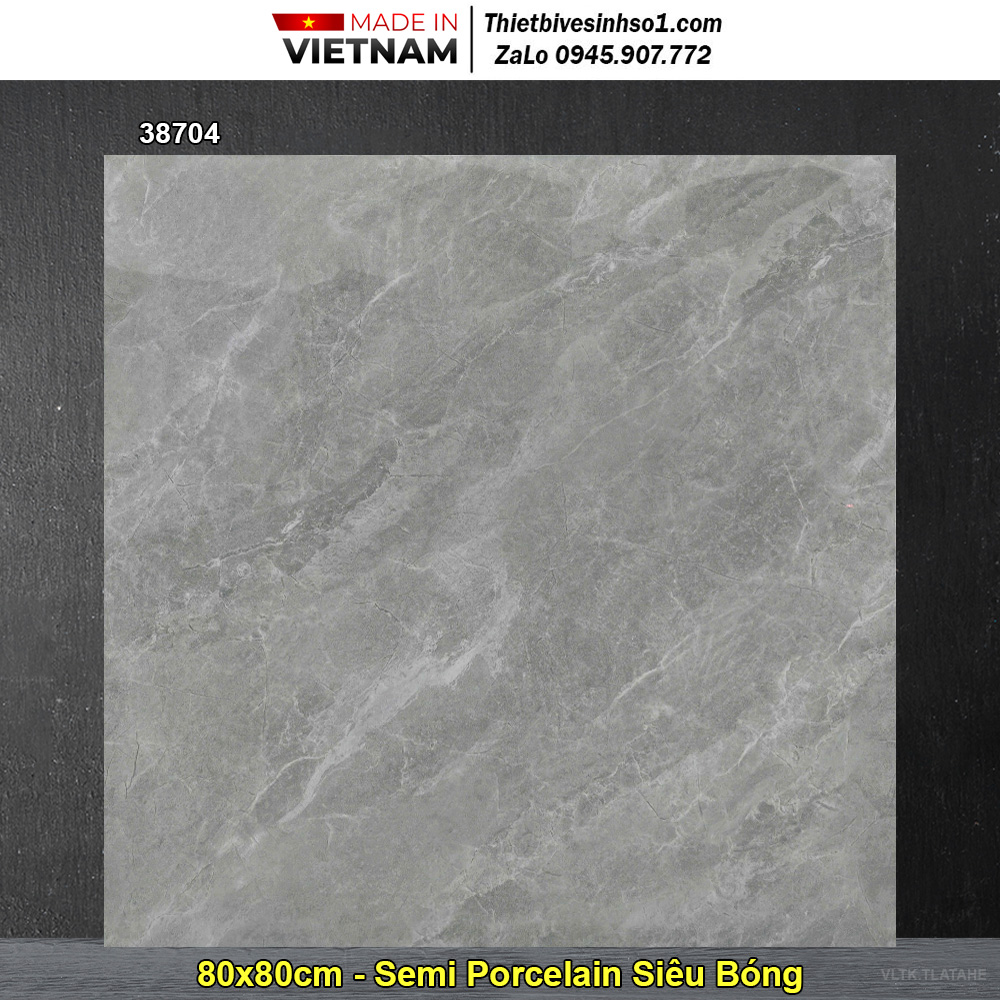 Gạch 80x80 Takao 38704 Vân Đá Ghi