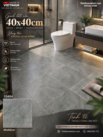 Gạch 40x40 Takao 10404 Vân Ghi Xám