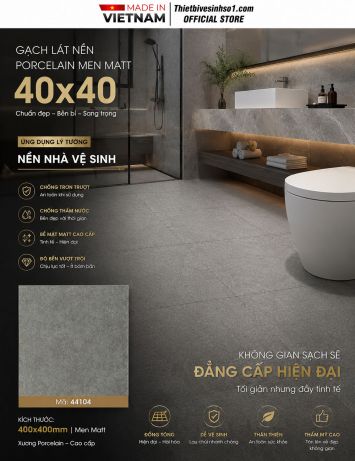 Gạch 40x40 Takao 44104 Vân Xi Măng