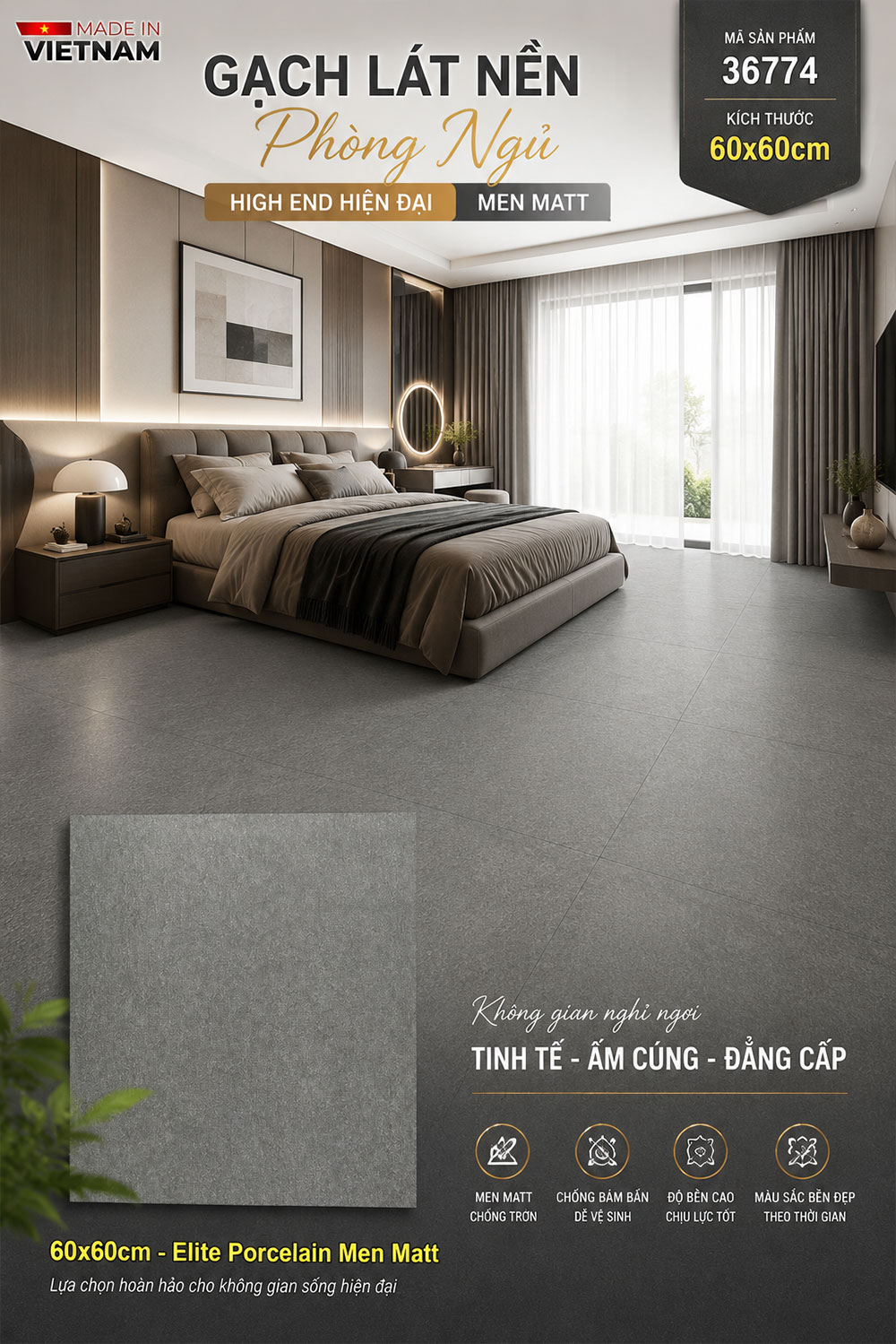 Gạch 60x60 Takao 36774 Vân Ghi Gạch 60x60 Takao 36774 Vân Ghi