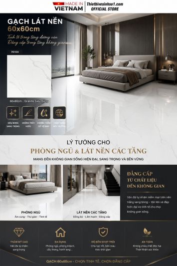 Gạch 60x60 Takao 76104 Trắng Khói