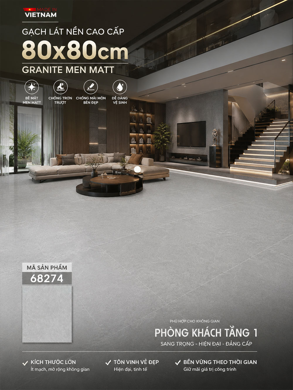 Gạch 80x80 Takao 68274 Vân Xám Gạch 80x80 Takao 68274 Vân Xám