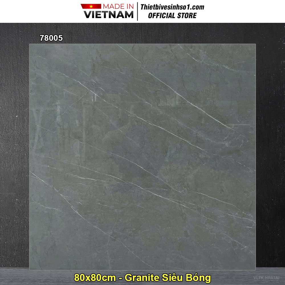Gạch 80x80 Takao 78005 Vân Đá Ghi