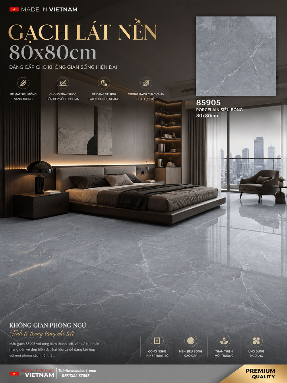 Gạch 80x80 Takao 85905 Vân Xám Gạch 80x80 Takao 85905 Vân Xám
