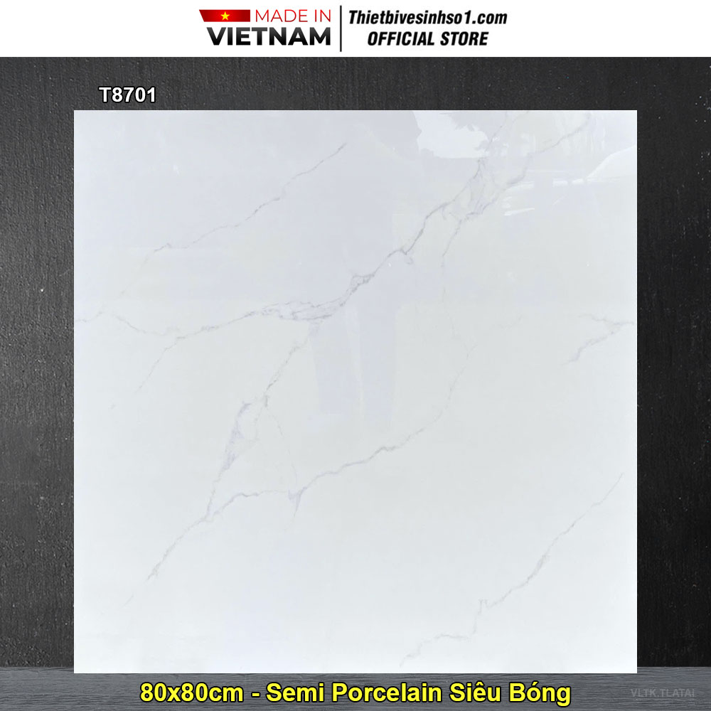 Gạch 80x80 Takao T8701 Trắng Khói