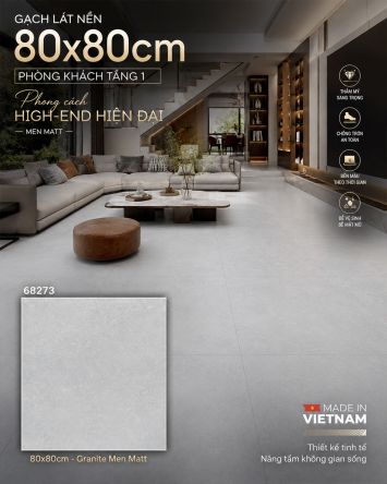Gạch 80x80 Takao 68273 Vân Xám