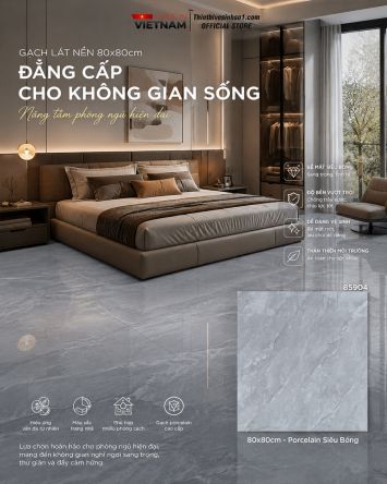 Gạch 80x80 Takao 85904 Vân Xám