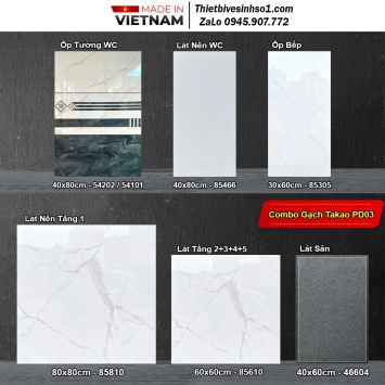 Combo Trọn Bộ Gạch Ốp Lát Takao PD03
