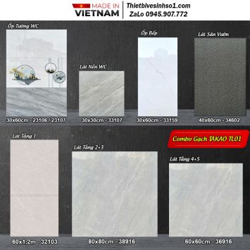 Combo Trọn Bộ Gạch Ốp Lát Takao TL01