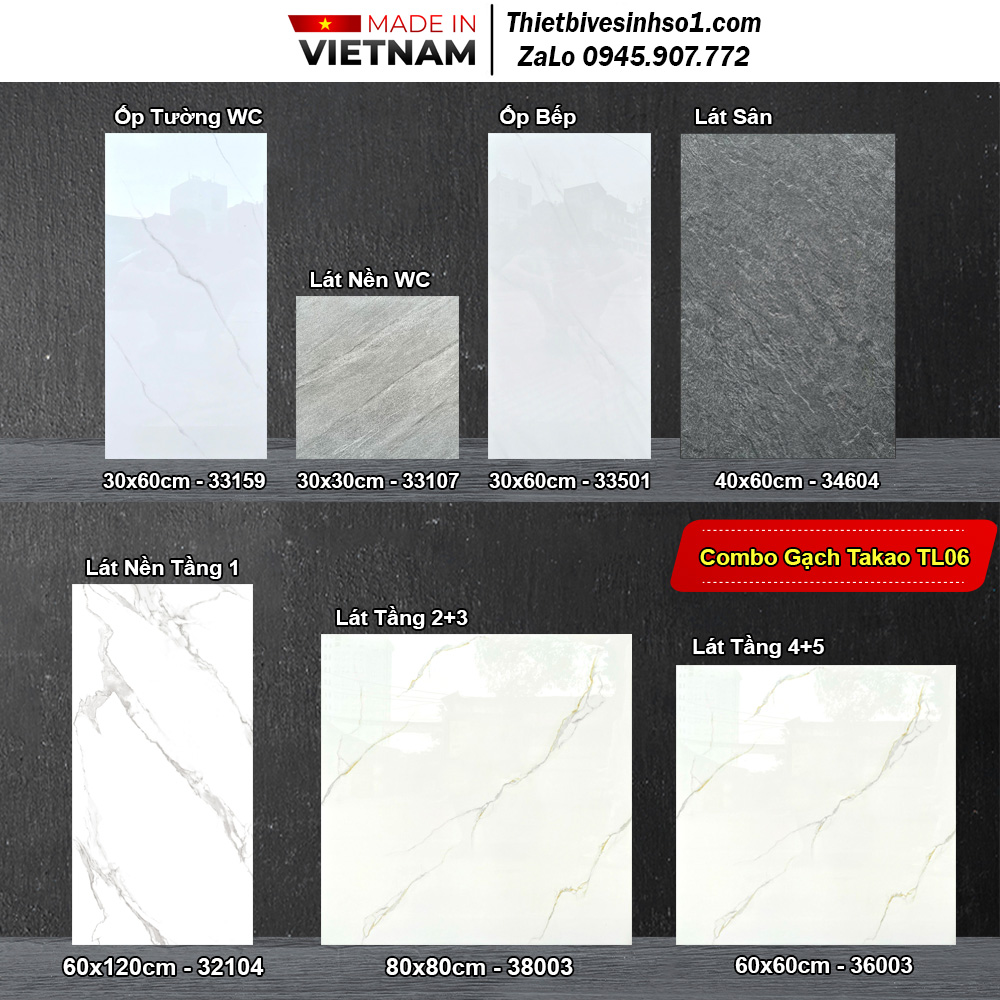 Combo Trọn Bộ Gạch Ốp Lát Takao TL06