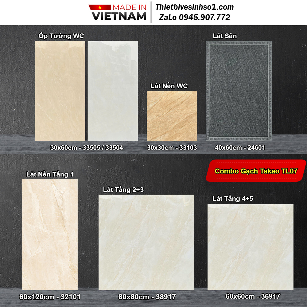 Combo Trọn Bộ Gạch Ốp Lát Takao TL07