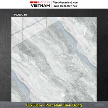 Gạch 60x60 Vicenza VC60039 Vân Xám Xanh