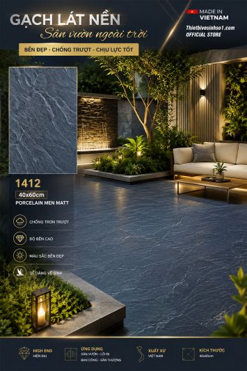 Gạch 40x60 Vicenza 1412 Lát Sân